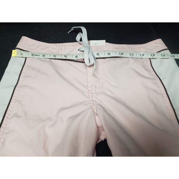 Hurley Pink White w. Brown Trim Board Shorts w. Small Pocket on The Side Size 0 - Picture 7 of 7